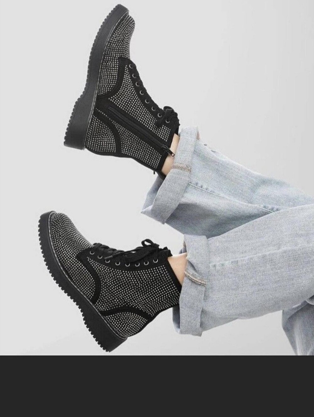Madden Girl Kurrt Glitz Combat Boots Size 6